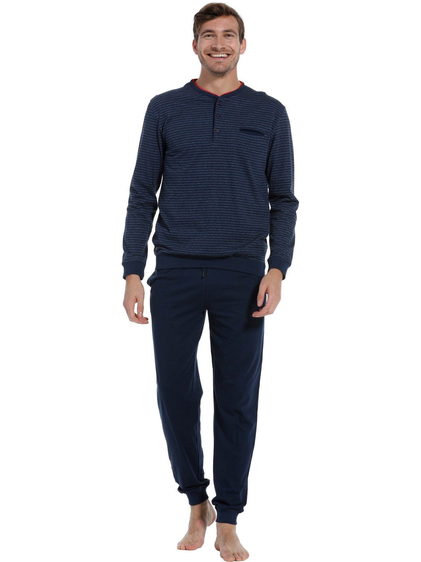 Pastunette heren pyjama lange mouw shirt 4399-623-4