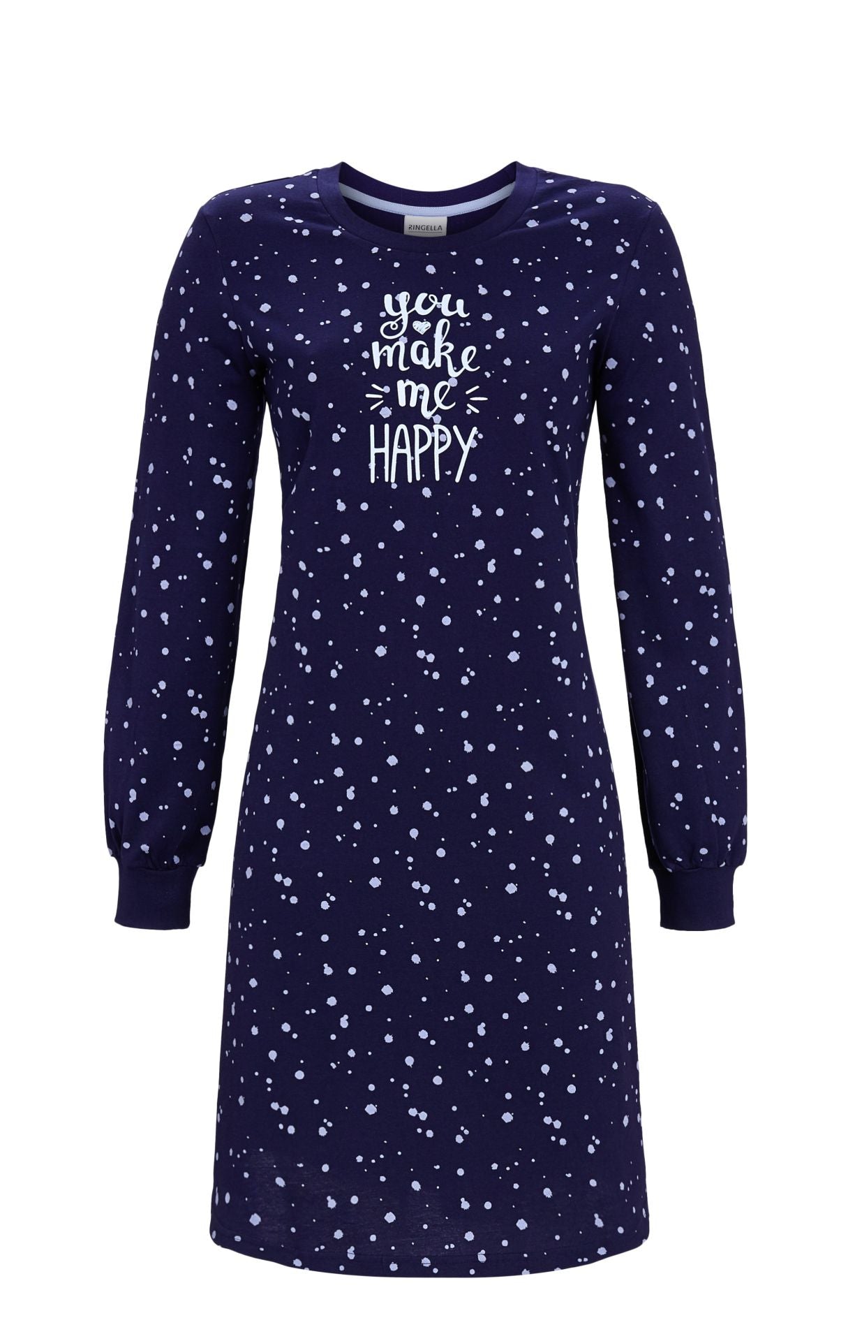 Ringella Nachthemd met boorden - 4511089 - Donker blauw