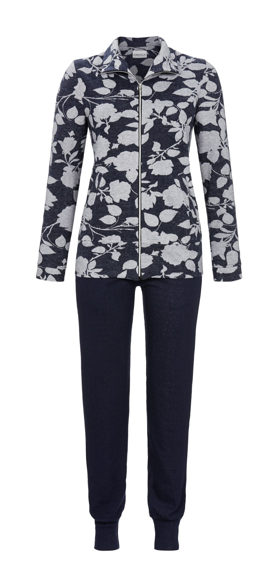 Ringella Huispak met rits bladmotief - 4518229 - Blauw