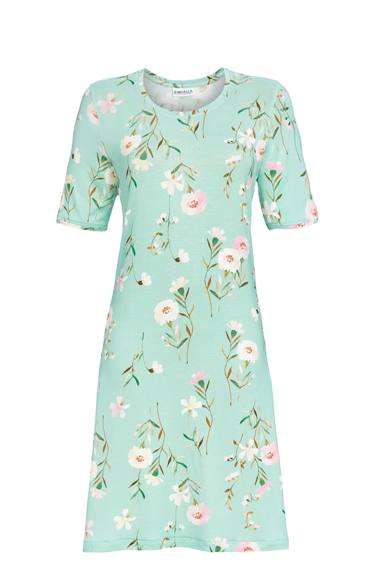 Ringella Nachthemd met romatische bloemen - 5211034 - zeegroen