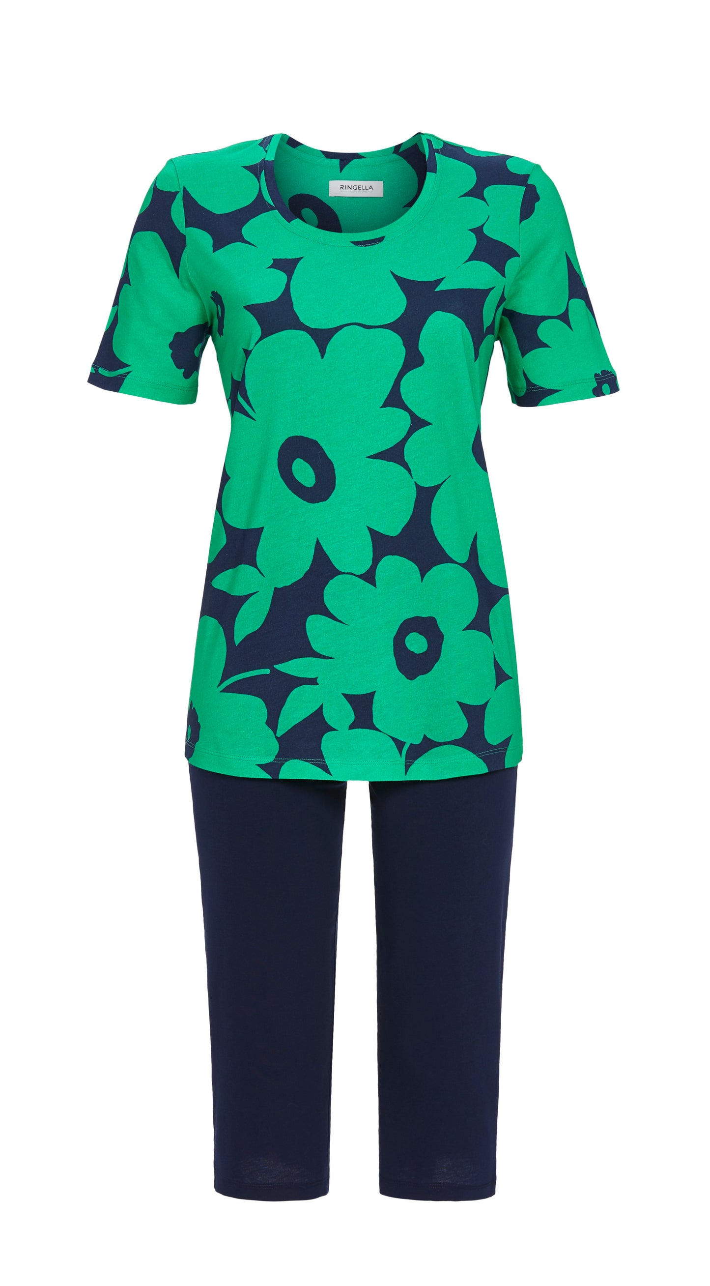 Ringella capri- pyjama met abstracte bloemen - 5211202 - groen