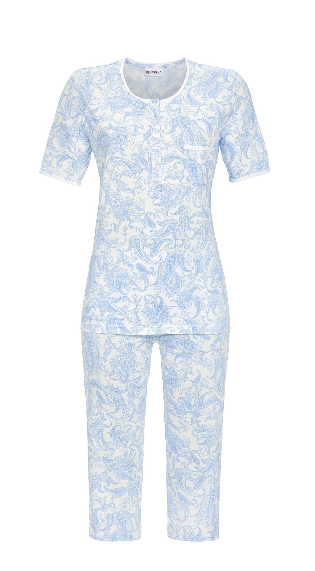 Ringella pyjama met capri broek - 5211268 - Azur blauw paisley print