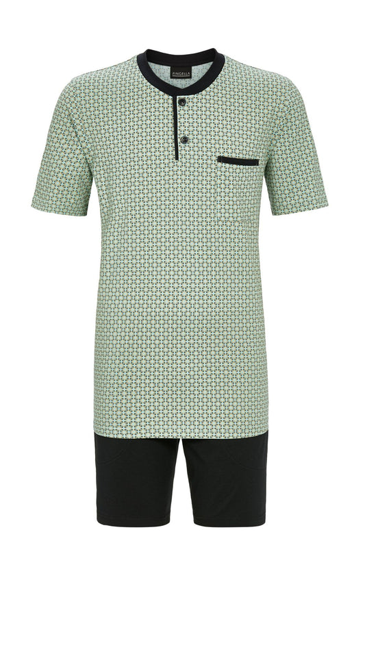 Ringella heren Shortama met knoopsluiting - 5241316 - Groen