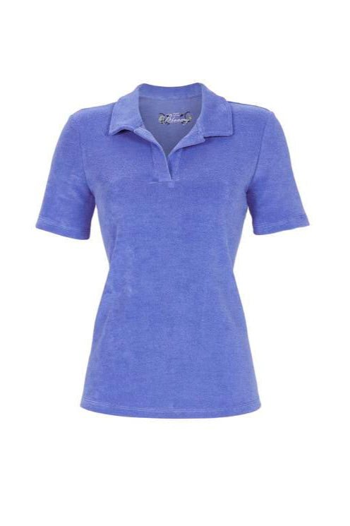 Bloomy mix and match T-shirt badstof V hals met kraag - 5251518 - Blauw
