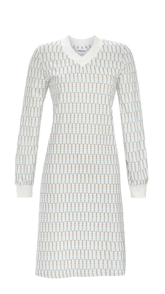 Ringella Nachthemd van interlock met boorden - 5511032 - Champagne