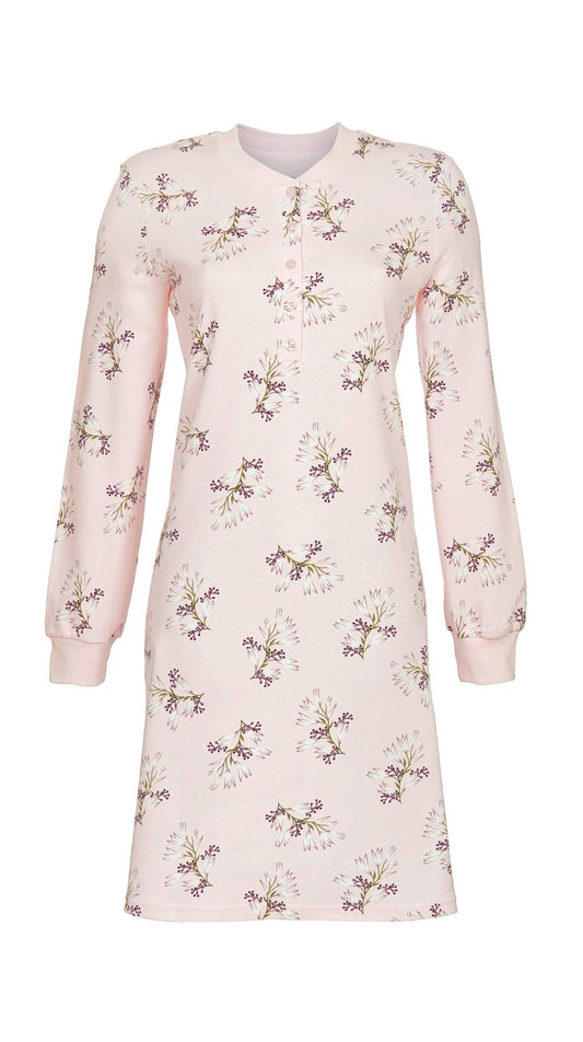 Ringella Nachthemd met knoopsluiting en boorden - 5511037 - Roze