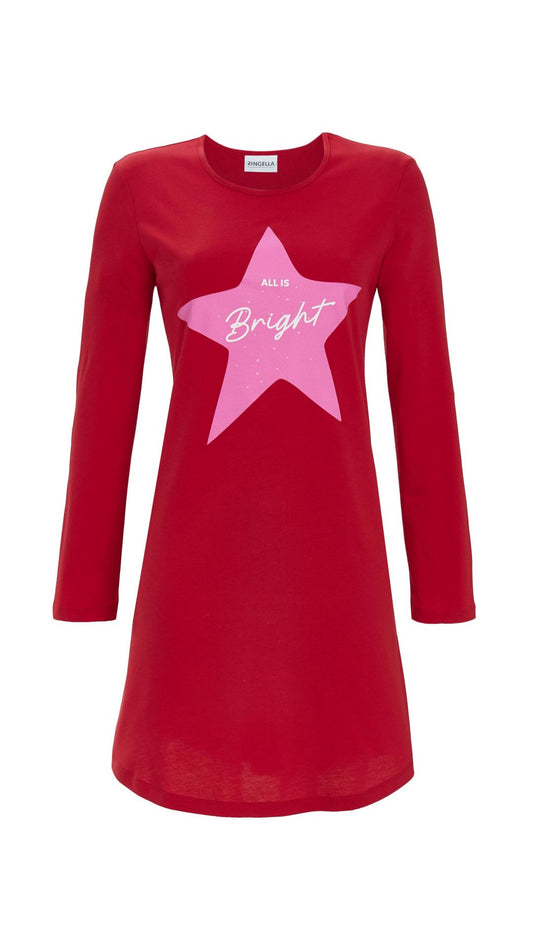 Ringella Big shirt met opdruk "all is Bight" - 5511050 - Rood