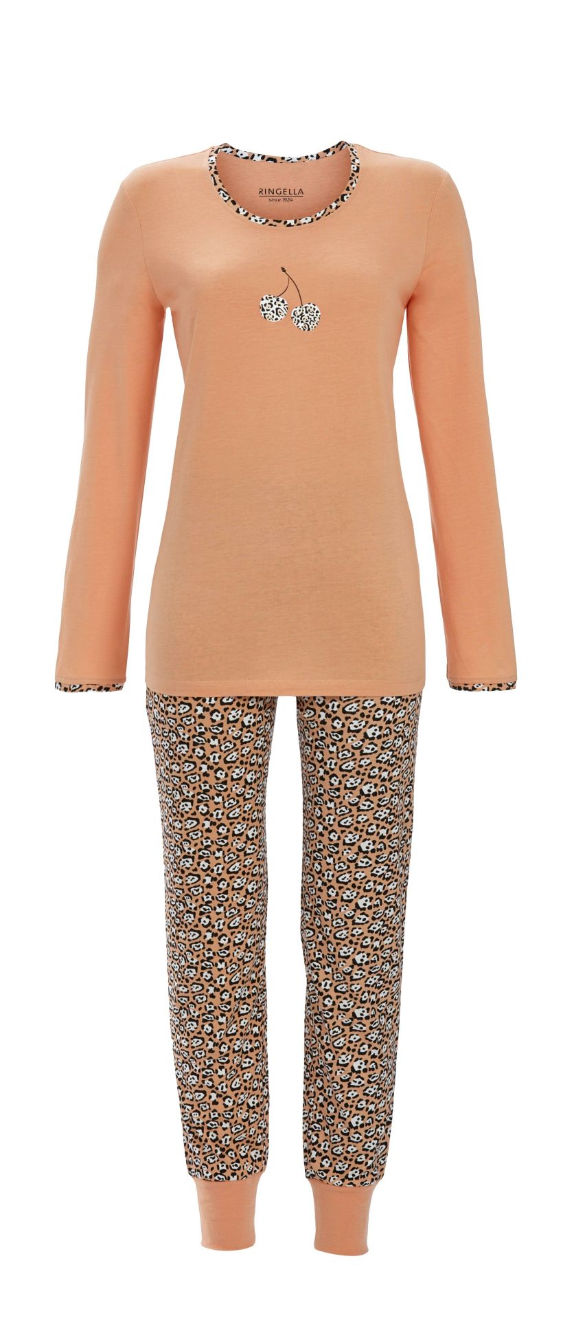 Ringella pyjama kersenopdruk met boorden - 5511207 - kleur Perzik