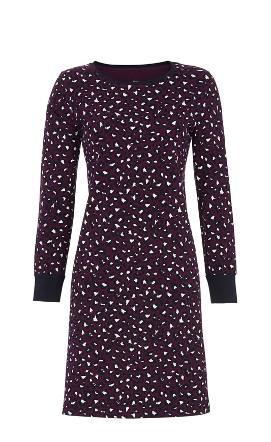 Ringella Bloomy nachthemd met boorden dierenprint - 5551002 - Paars