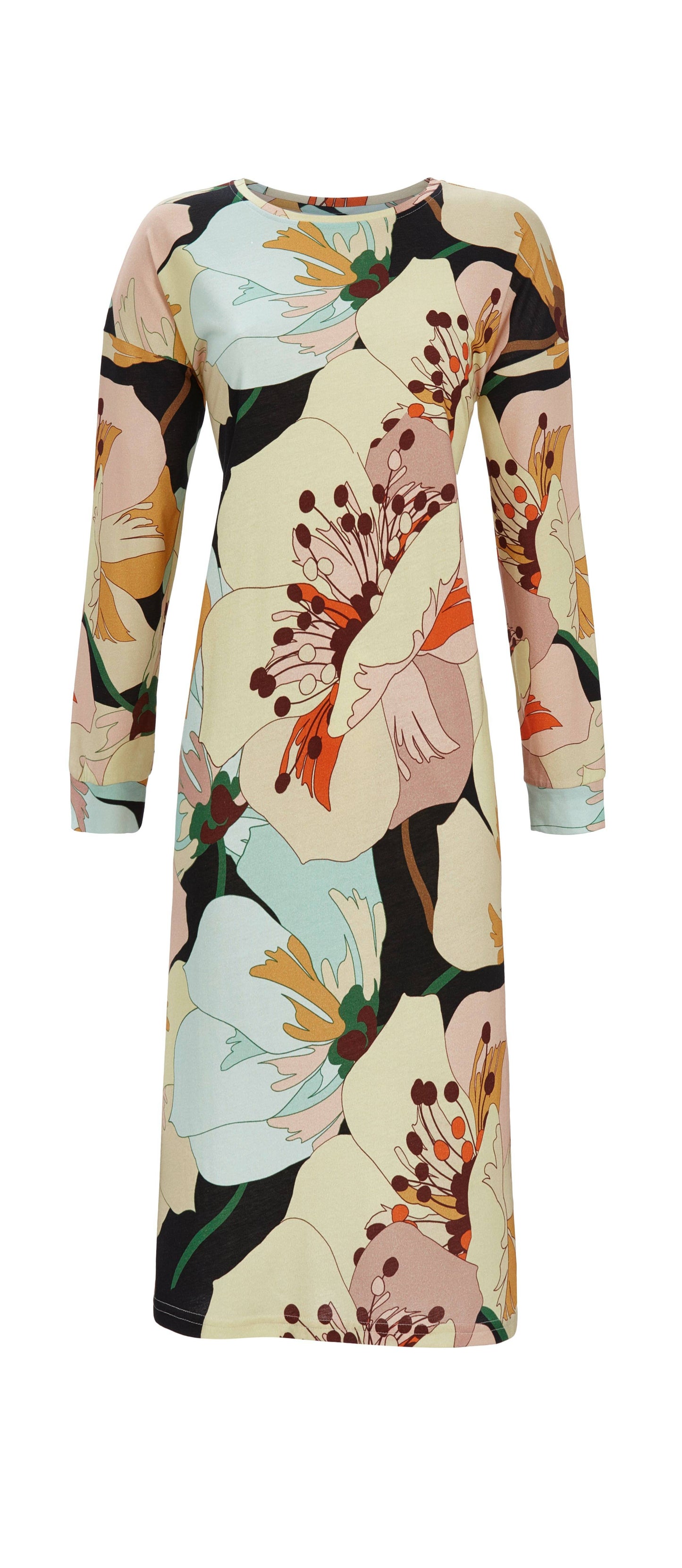 Chérie Line Lang Nachthemd Kleurrijk bloemendessin - 5571104 - multicolor