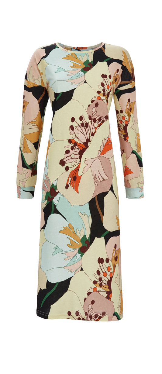 Chérie Line Lang Nachthemd Kleurrijk bloemendessin - 5571104 - multicolor
