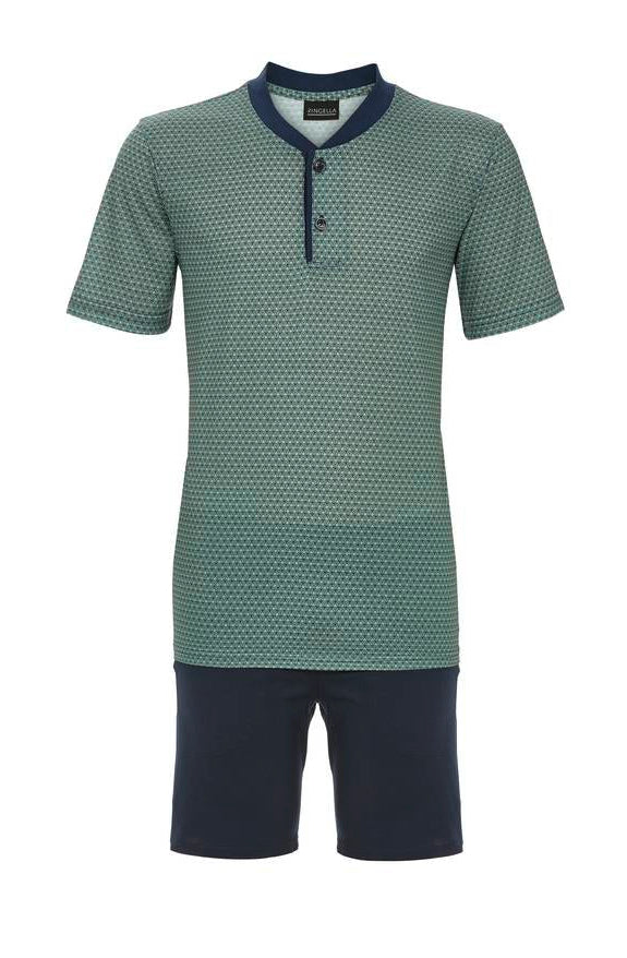 Ringella heren Shortama met knoopsluiting - 6241326 - Groen