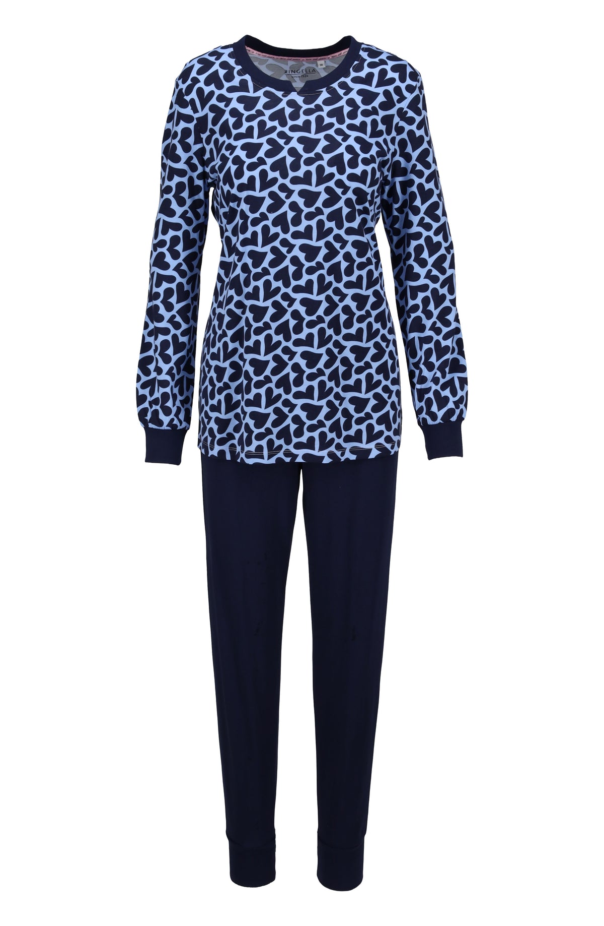 Ringella pyjama met boorden hart design - 6511211 - Blauw