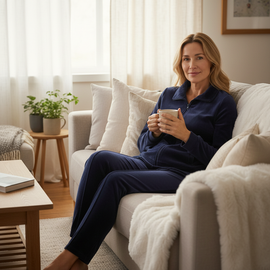 Ringella Huispak velours met rits - 6513240 - Donkerblauw
