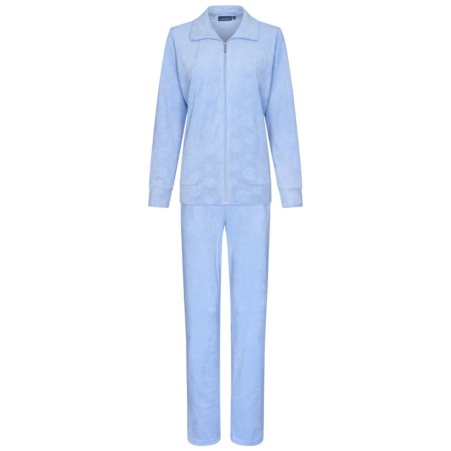 Pastunette Huispak met lange broek en rits badstof - 80241-128-8 - licht blauw
