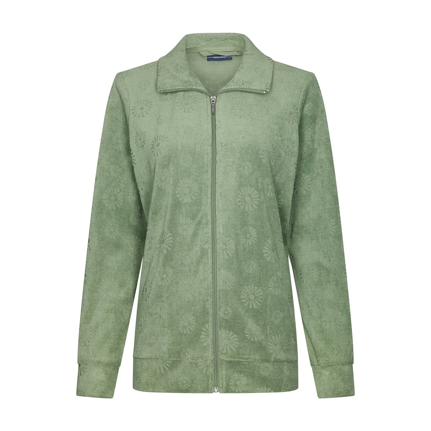 Pastunette Huispak met lange broek en rits badstof - 80241-128-8 - groen