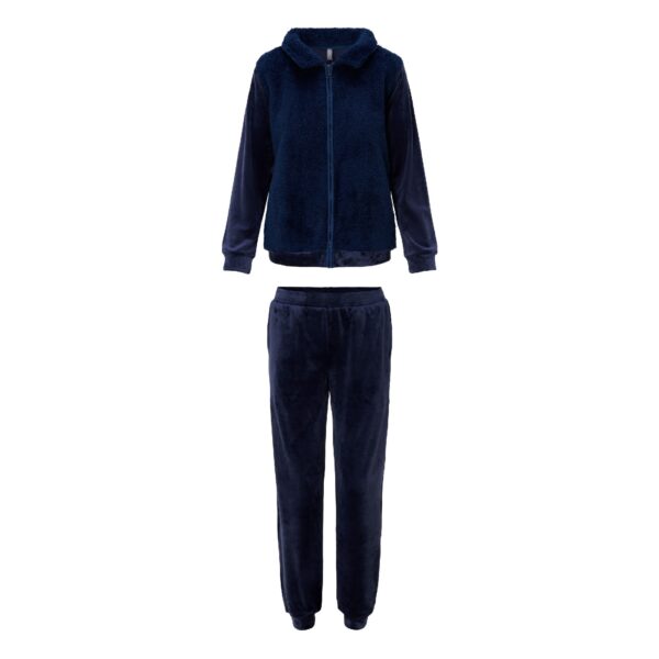 LingaDore Warme Huispak met rits Velvet fleece - 8623 - Black Iris