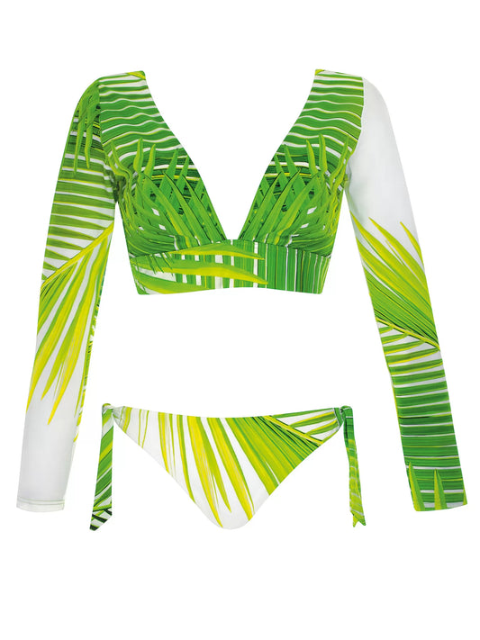 Opera Bikini niet voorgevormd - 61607 - wit groen blad