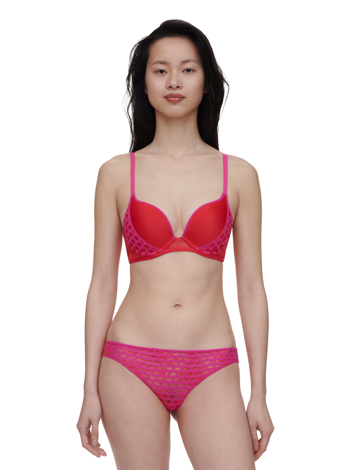 Chantelle Pulp Push-up BH - Poison C22NNO - Flame Red / Fuchsia Purple