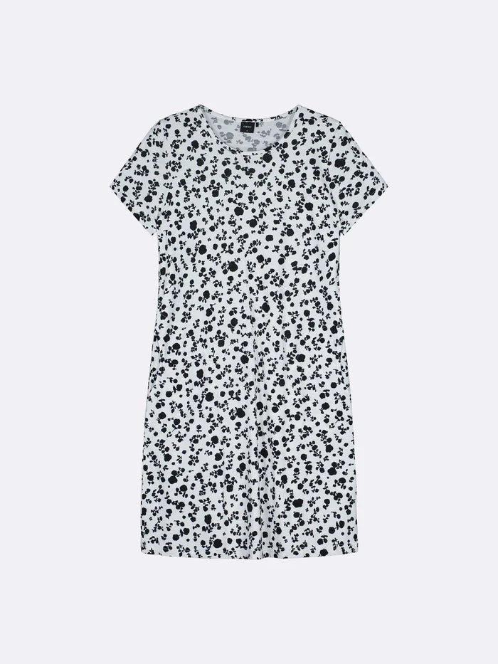 Nanso big shirt korte mouw - ROOSA 28861 - Wit/Zwart (1329)