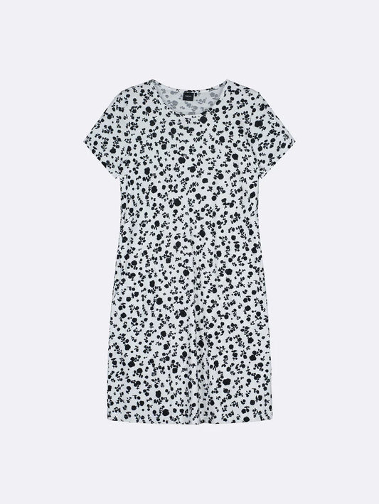 Nanso big shirt korte mouw - ROOSA 28861 - Wit/Zwart (1329)