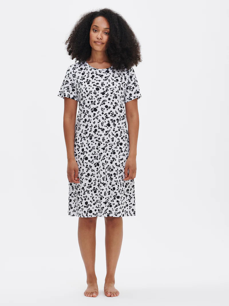 Nanso big shirt korte mouw - ROOSA 28861 - Wit/Zwart (1329)