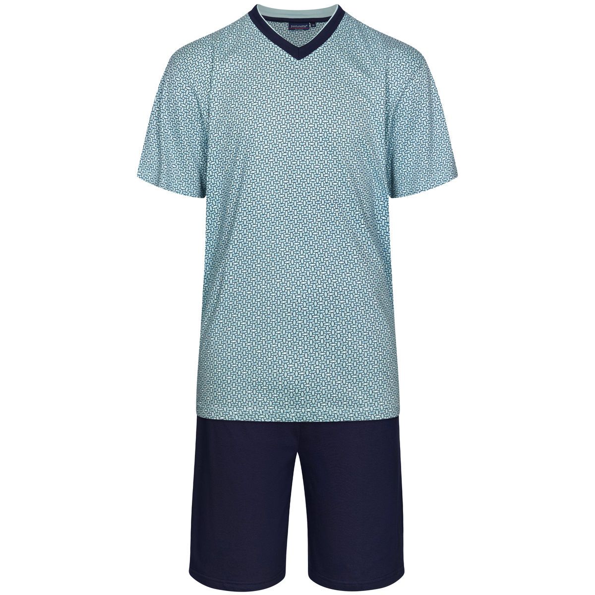 Pastunette heren Shortama V hals - 33241-608-2 - licht blauw