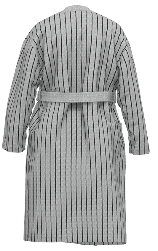 Ceceba heren badjas strepen met ceintuur - 80100 8815 - grijs gemeleerd