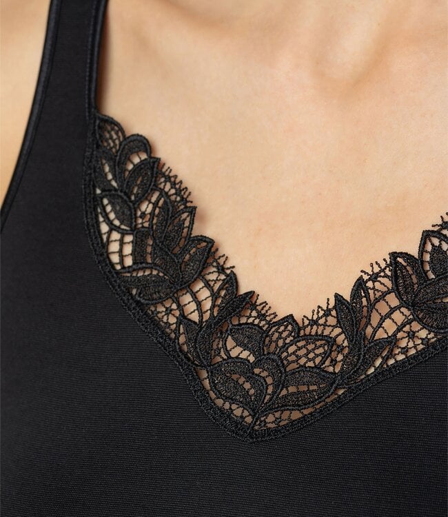 Mey hemd top met kant - Emotion Elegance 55371 - Zwart en Wit *Uitlopend