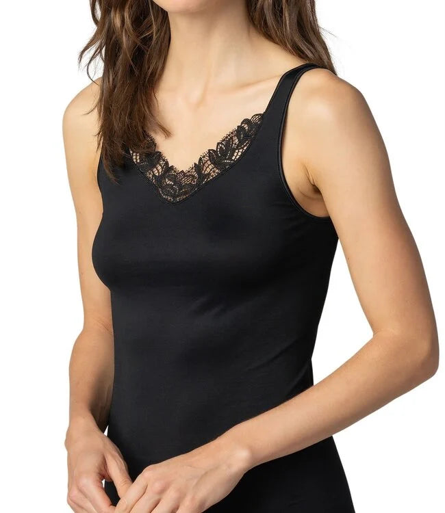 Mey hemd top met kant - Emotion Elegance 55371 - Zwart en Wit *Uitlopend