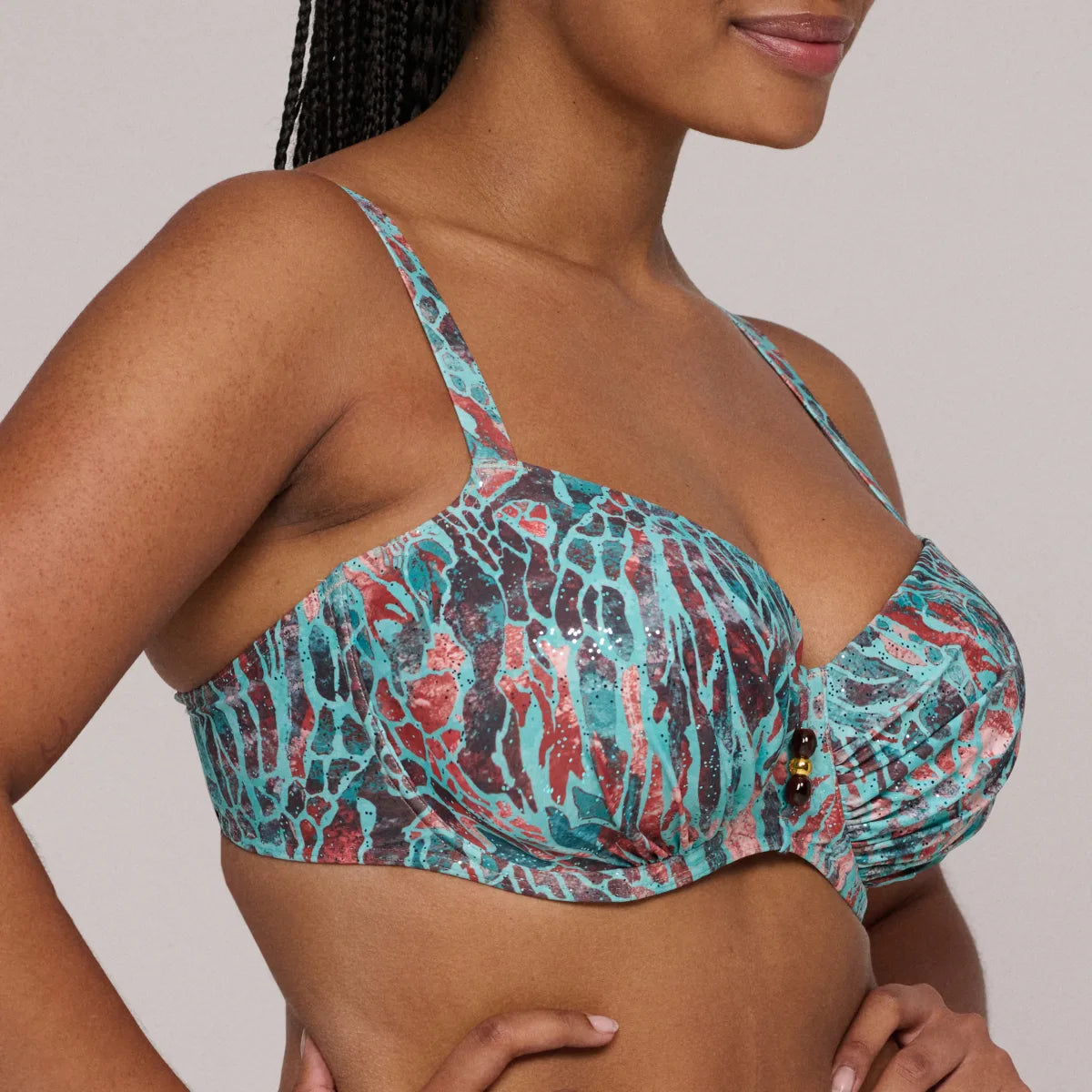Prima Donna SWIM Voorgevormde Balconette bikini met tailleslip - Riyad 4012816/4012852 - Turquoise Seas