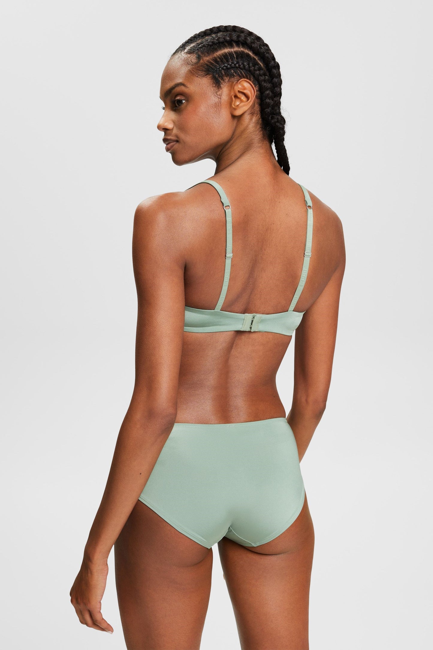 Esprit Short van microvezels met logo - 014EF1T321 - DUSTY GREEN