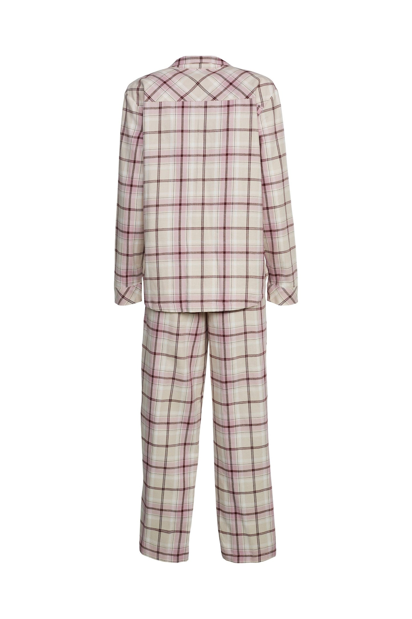 Esprit flannelen Pyjama doorknoop met kraag - 093ER1Y317 - Sand