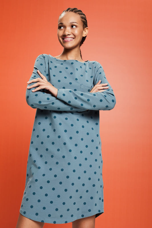 Esprit nachthemd gestreept - 103ER1Y315 - Teal Blue