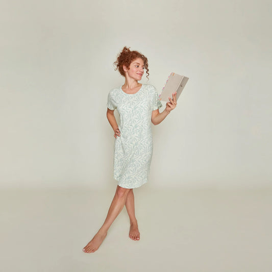 Charlie Choe Nachthemd korte mouw - P55125-38 - Licht groen blad