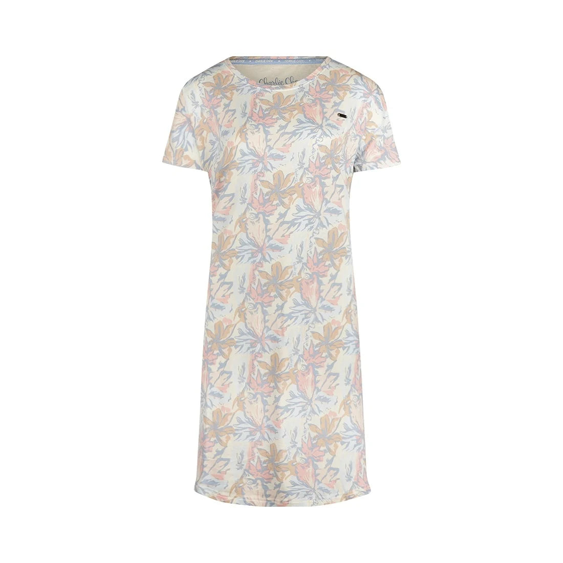 Charlie Choe Nachthemd korte mouw - P55111-38 - Off white Bloemen