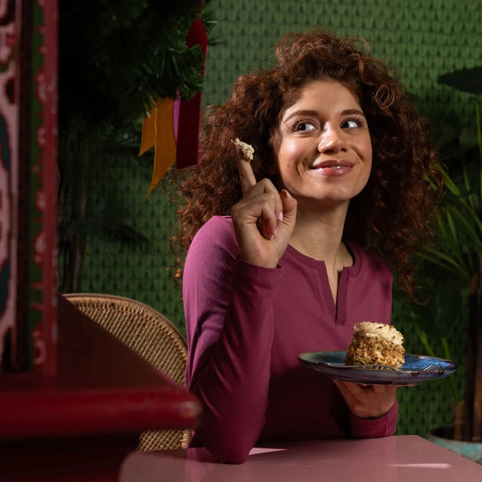 Charlie Choe Dames Pyjama Shirt - O57125-38 - Cassis