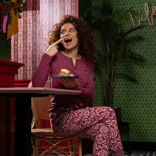 Charlie Choe Dames Pyjama broek - O57127-38 - Cassis