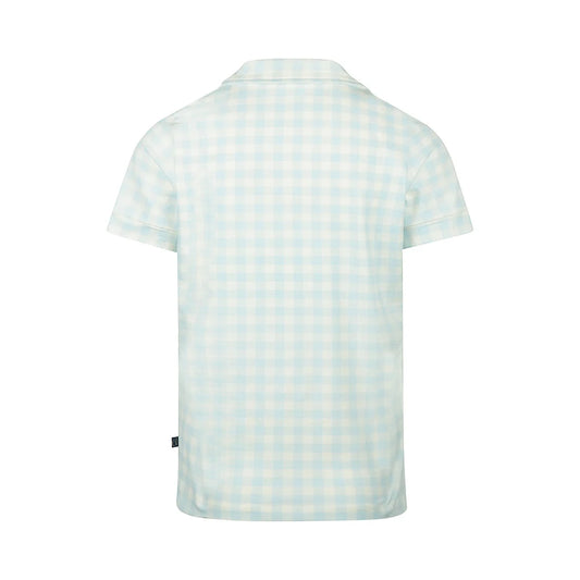 Charlie Choe Doorknoop pyjama shirt met kraag - N59125-38 - Lichtblauw geruit