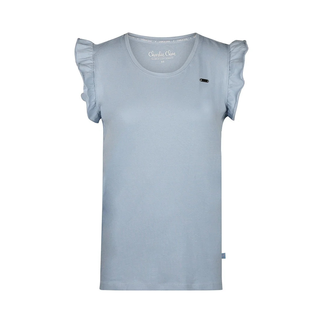 Charlie Choe pyjama shirt fresh summer nights - P55102-38 - licht blauw ruffle