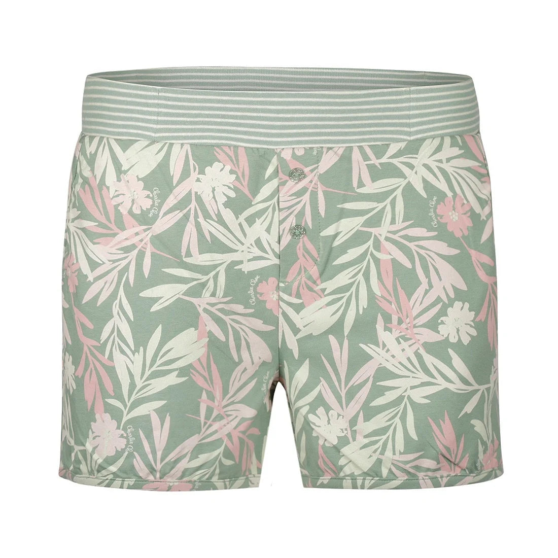 Charlie Choe korte broek shortama - P55129-38 - Groen bloemen
