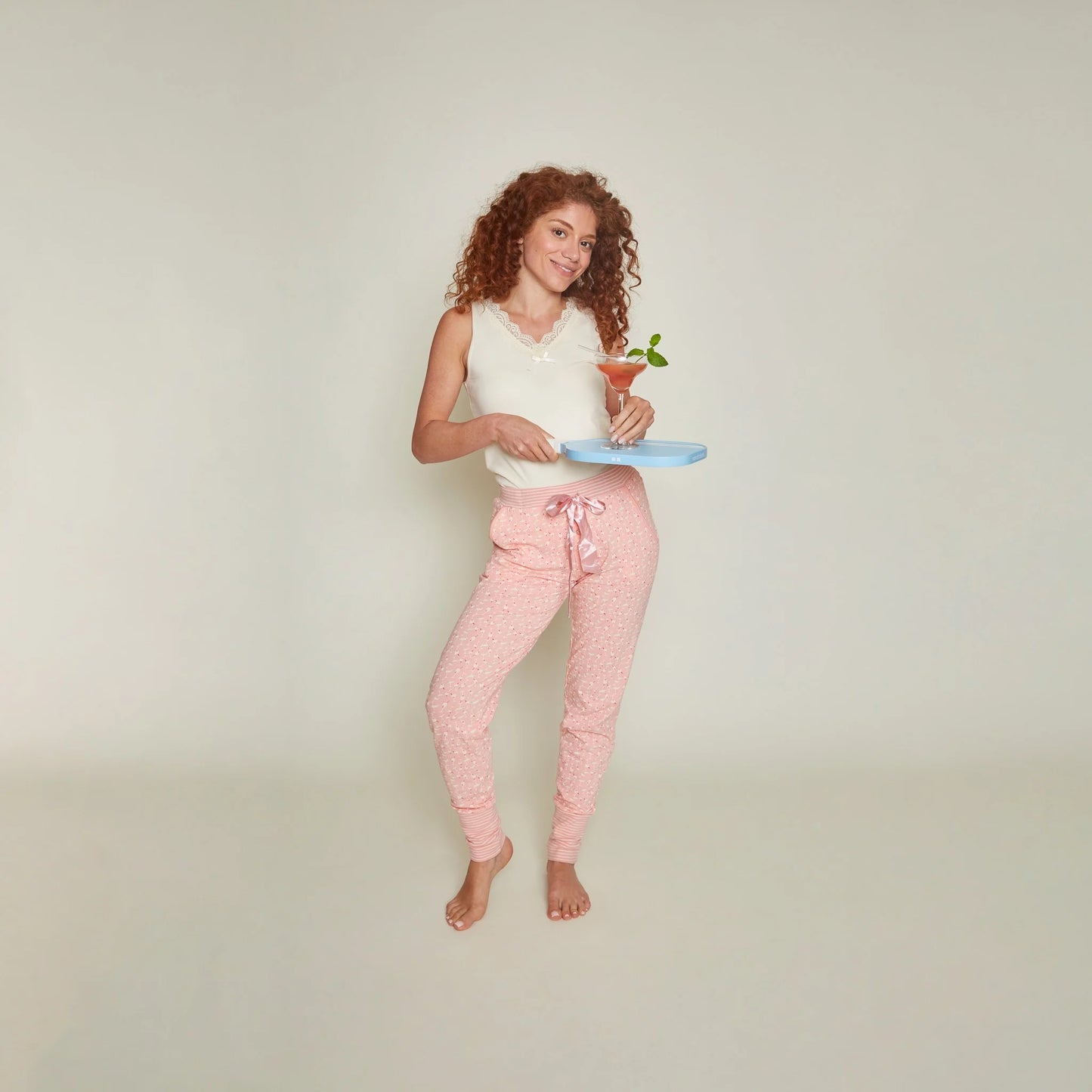 Charlie Choe lange pyjama broek - P55137-38 - Roze Cocktail