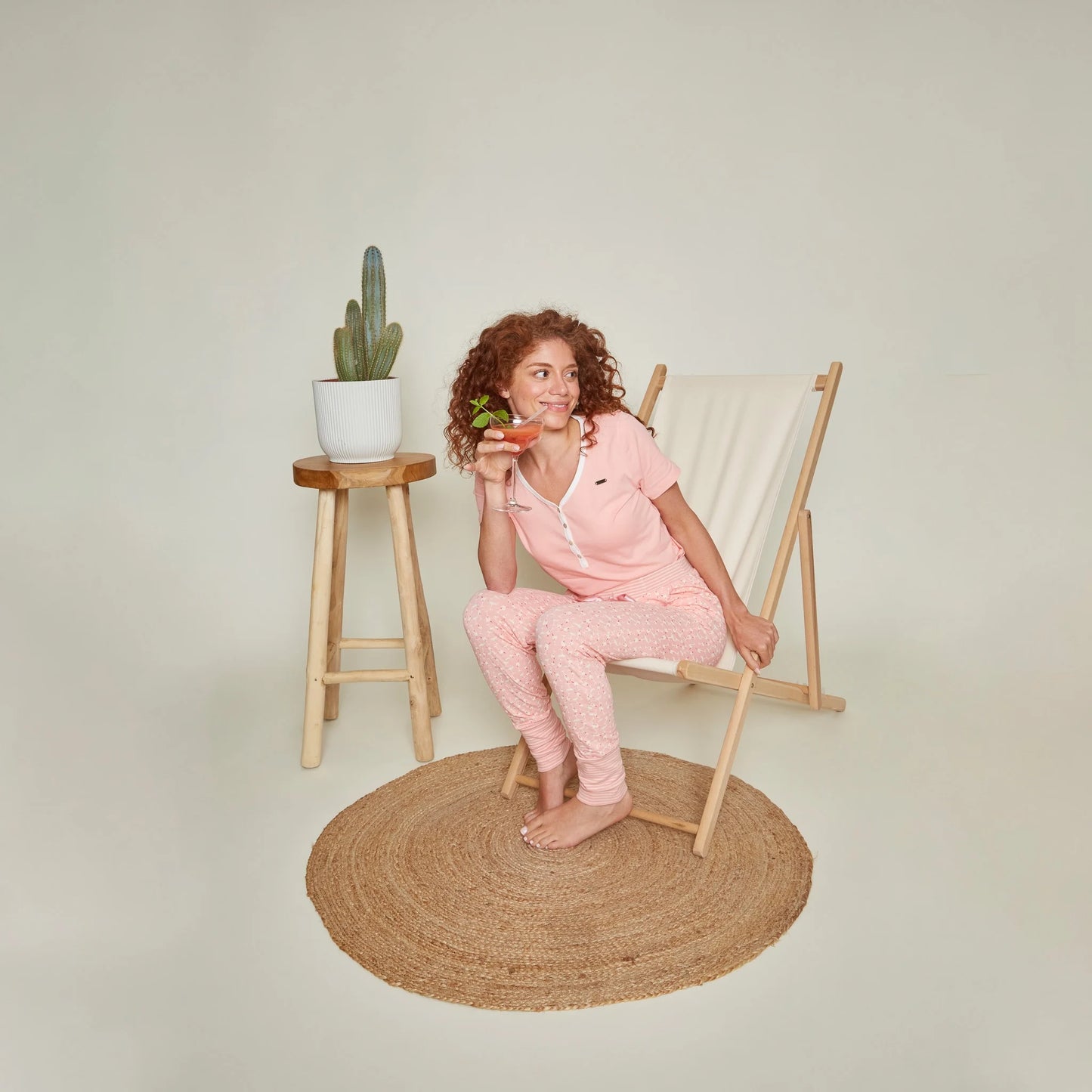 Charlie Choe lange pyjama broek - P55137-38 - Roze Cocktail