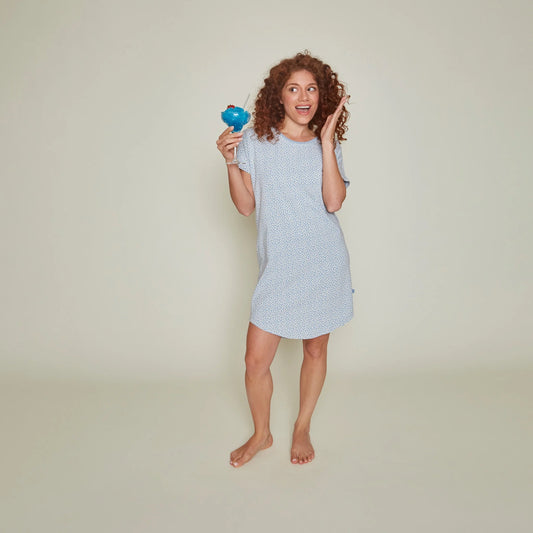 Charlie Choe Nachthemd korte mouw - P55105-38 - Licht blauw Sprinkles