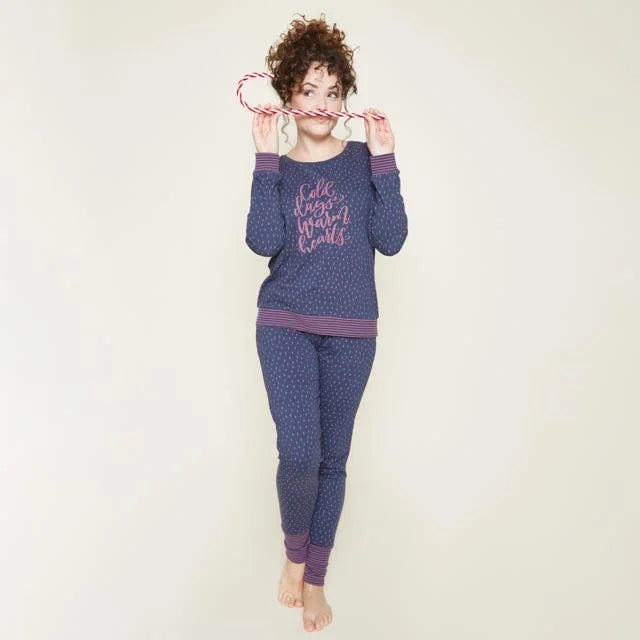 Charlie Choe Dames Pyjama broek - S49112-38 - Donkerblauw Cassis
