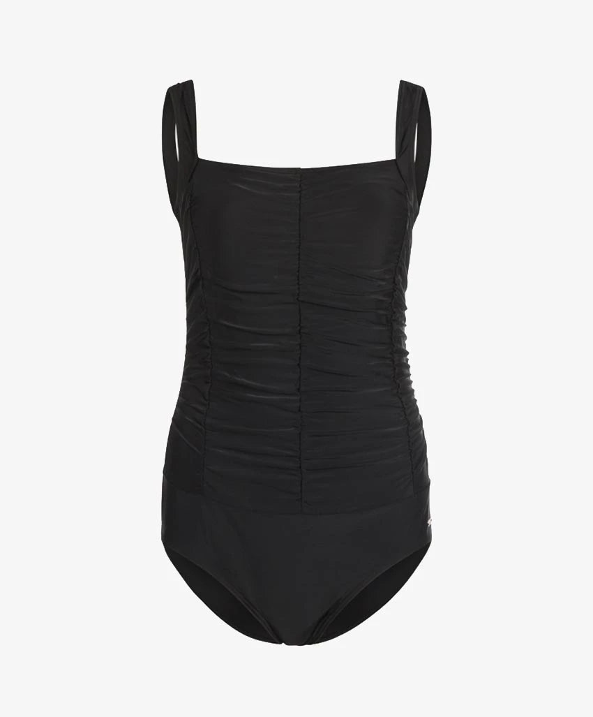 Mila badpak met plooien - XT47216-23 - Zwart