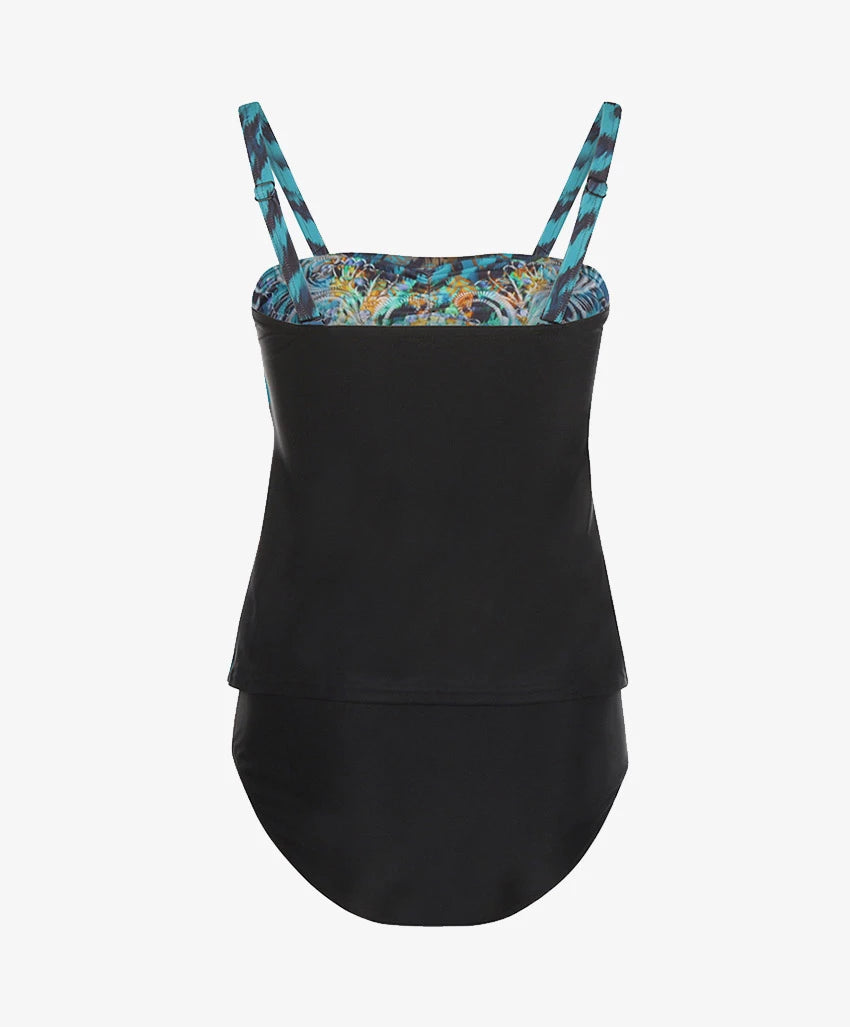 Mila Tankini met allover print - XT47229-23 - Emerald Zwart