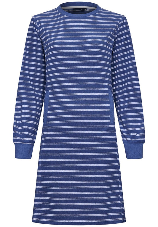 Pastunette nachthemd badstof met streepje - 10242-104-2 - Donker blauw