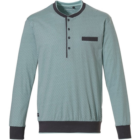 Pastunette heren pyjamashirt - 4399-628-4 - groen grijs