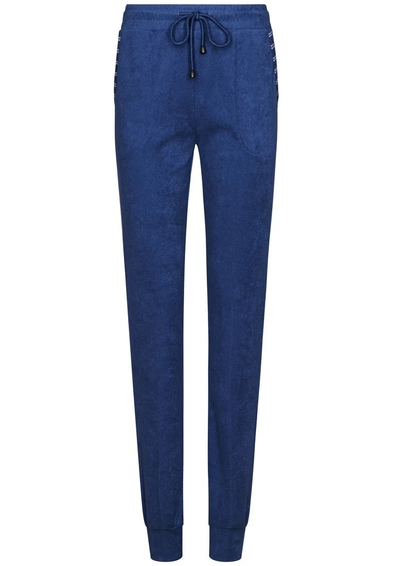 Pastunette pyjama badstof gestreept met kangoeroezak - 20242-104-2 - Blauw
